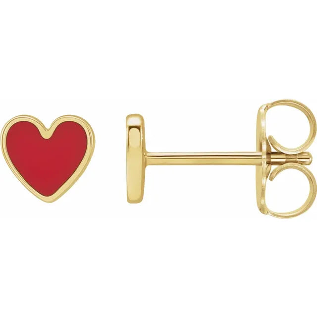 Enamel Heart Earrings