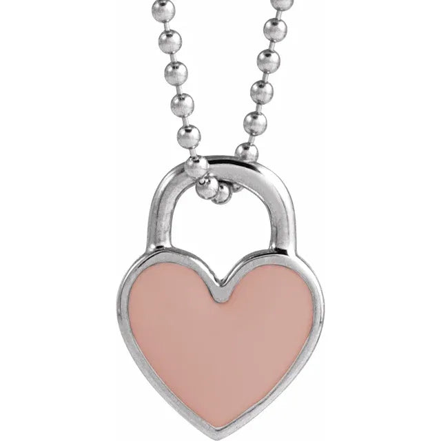 Enamel Heart 18'' Necklace