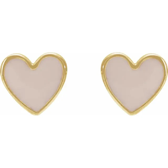 Enamel Heart Earrings