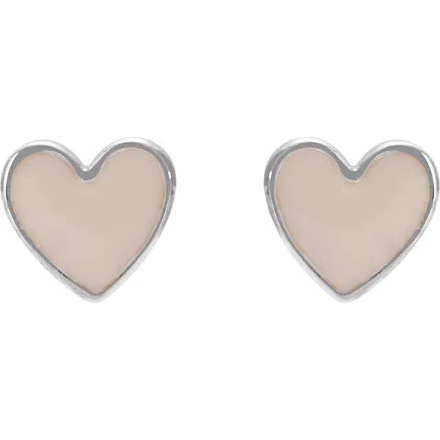 Enamel Heart Earrings