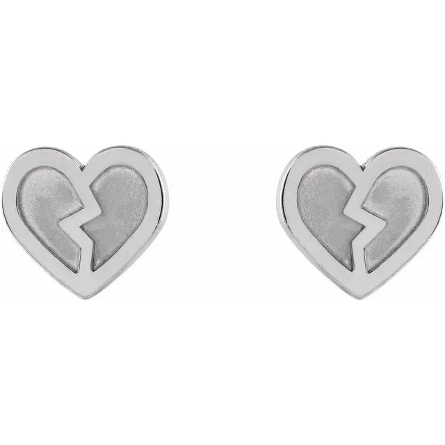 Tiny Heart Earrings (Broken Heart)
