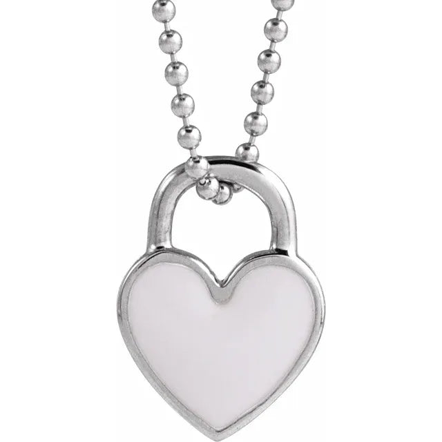 Enamel Heart 18'' Necklace