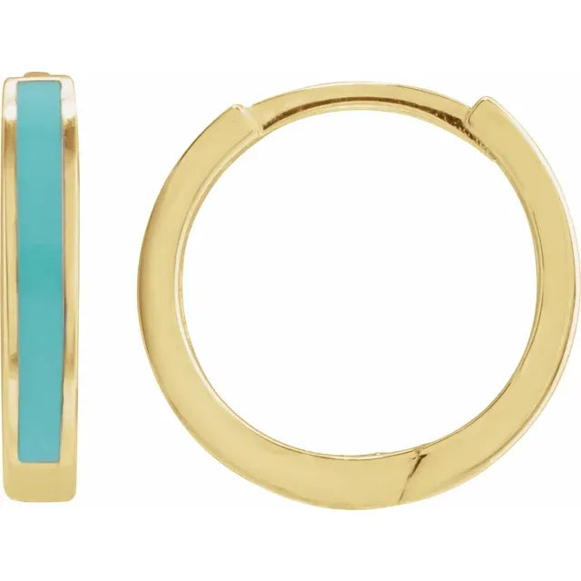 Enamel Hinged 12.1 mm Hoop Earrings