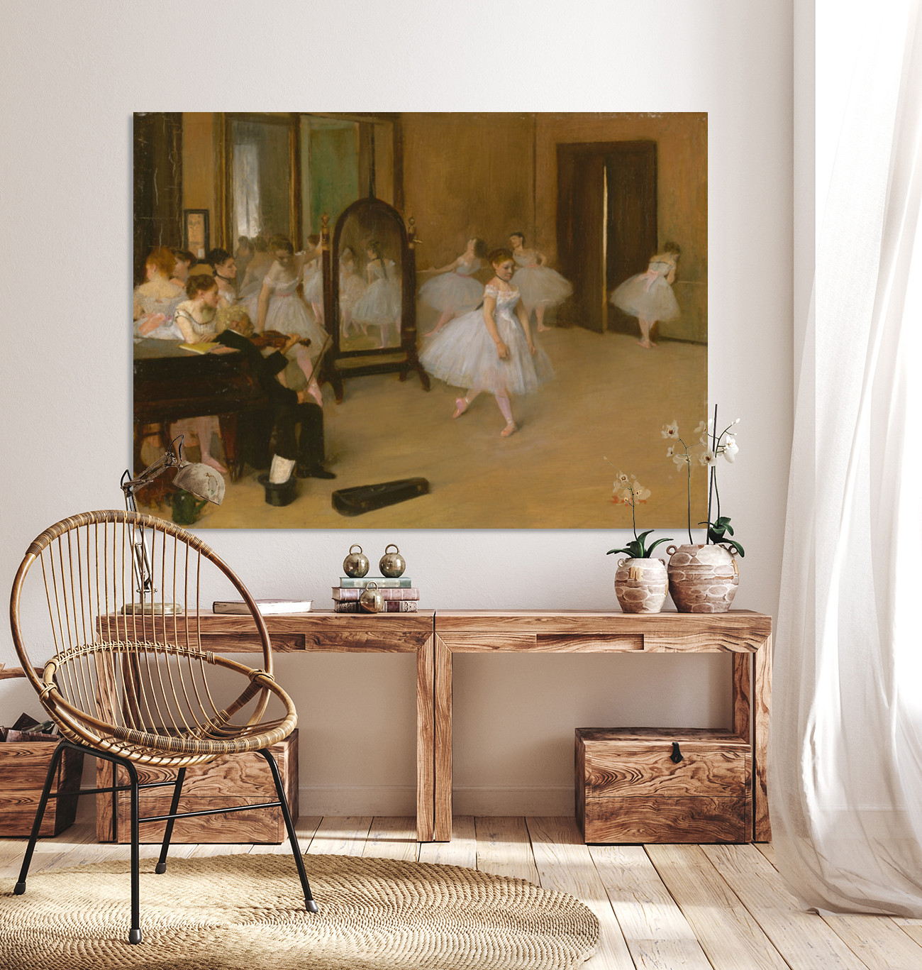 Edgar Degas 1834 1917 - The Dancing Class (1870) - Stretched Canvas Print