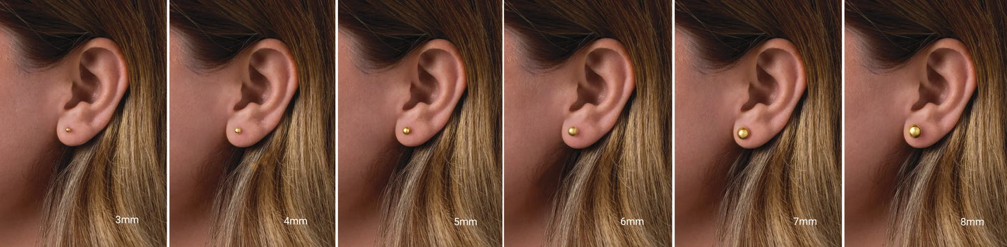 14K Ball Stud Earrings