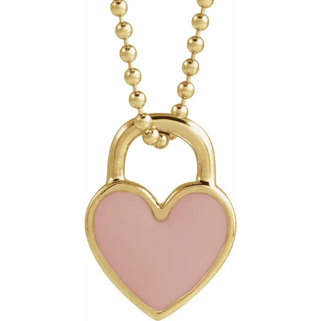 Enamel Heart 18'' Necklace