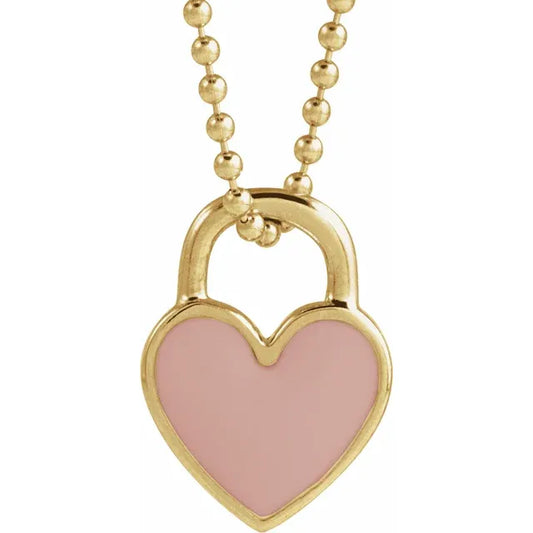 Enamel Heart 18'' Necklace