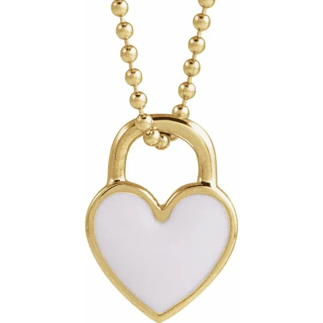 Enamel Heart 18'' Necklace