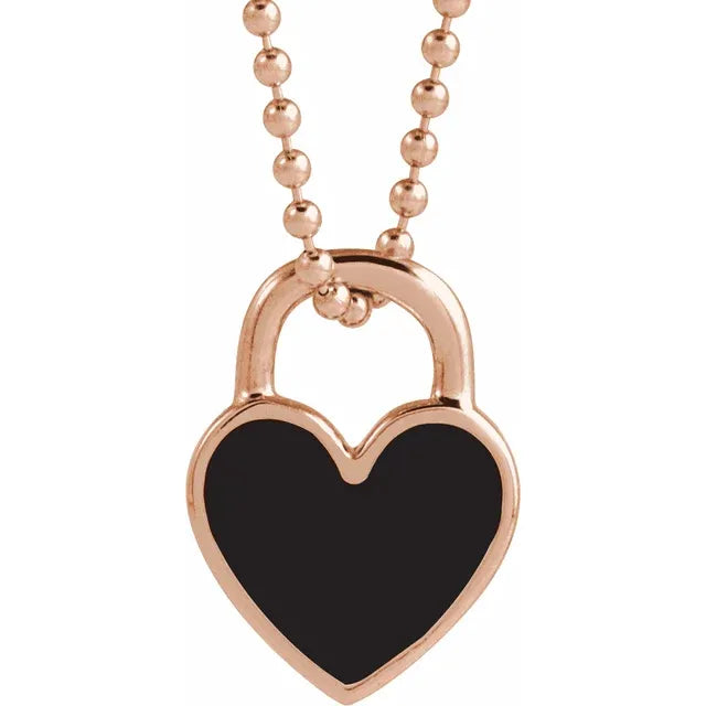 Enamel Heart 18'' Necklace