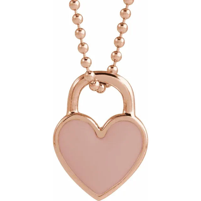 Enamel Heart 18'' Necklace