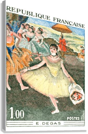 1970 FRANCE EDGAR DEGAS BALLET DANCER POSTAGE STAMP - Stretched Canvas Print