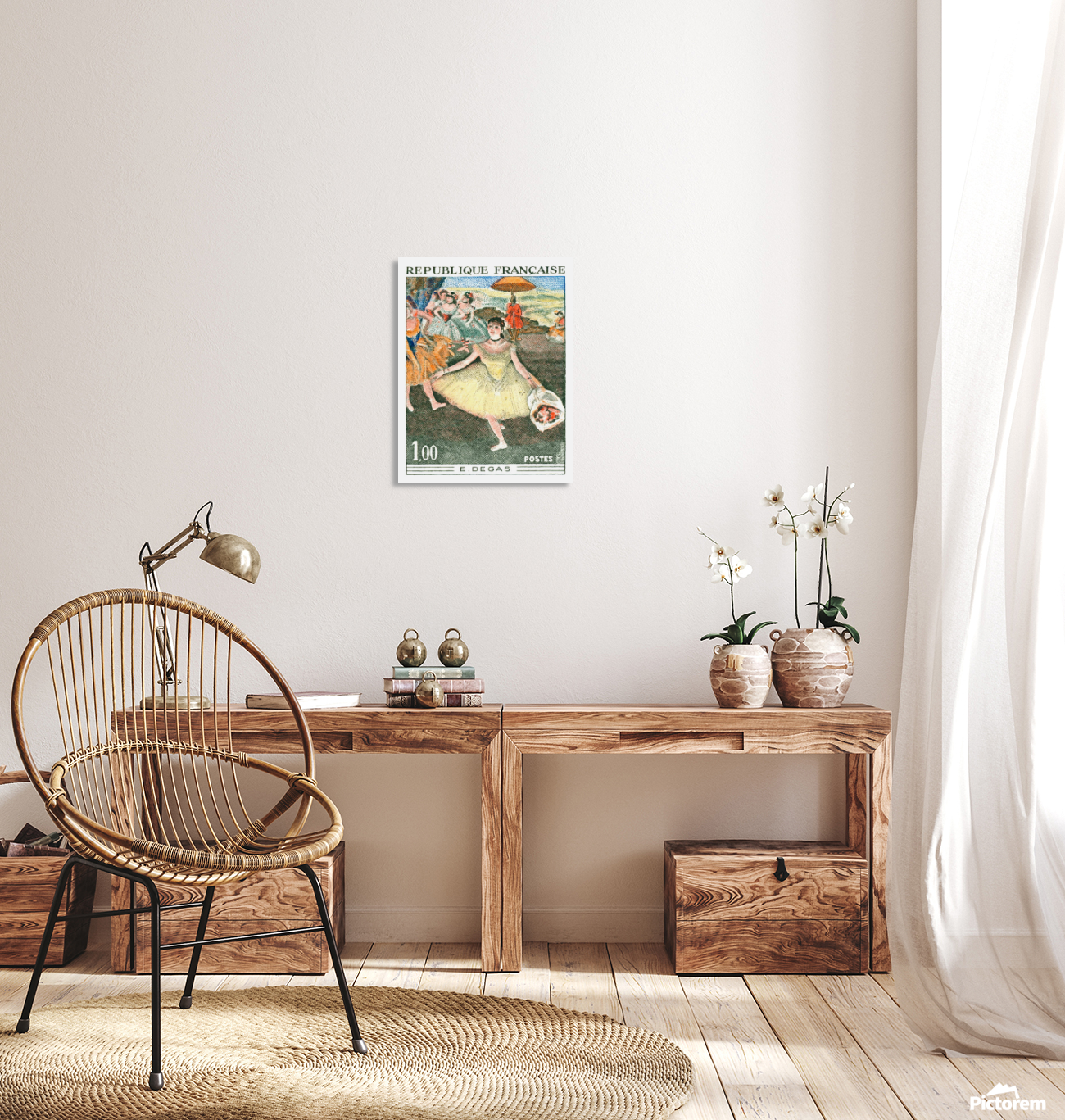 1970 FRANCE EDGAR DEGAS BALLET DANCER POSTAGE STAMP - Stretched Canvas Print