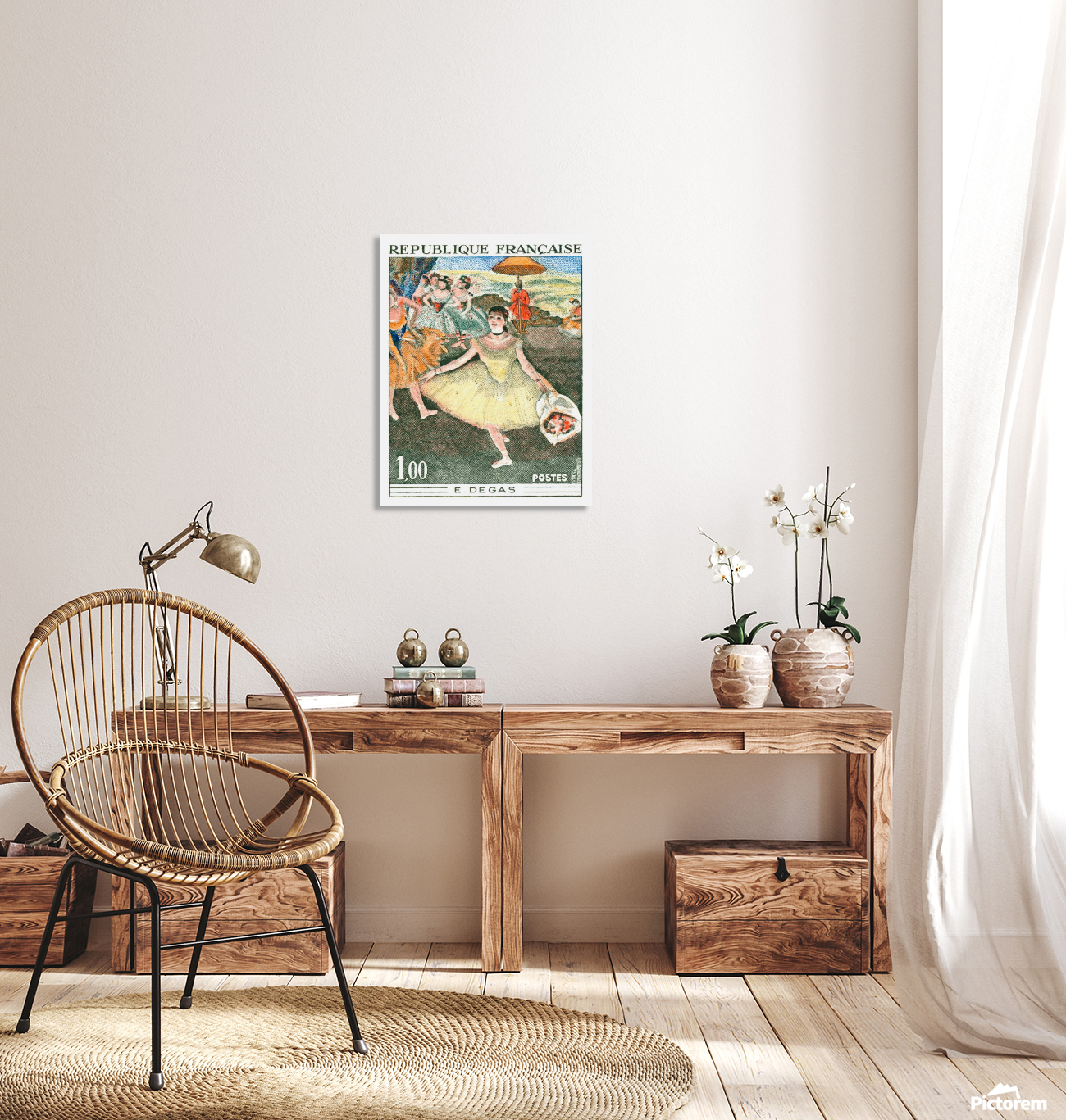 1970 FRANCE EDGAR DEGAS BALLET DANCER POSTAGE STAMP - Stretched Canvas Print