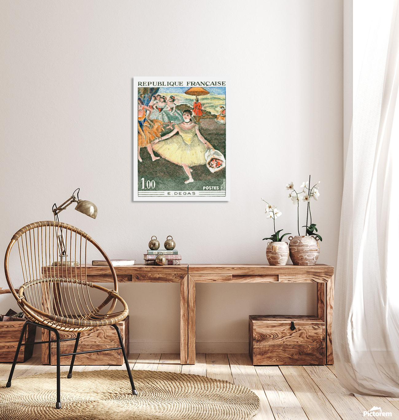 1970 FRANCE EDGAR DEGAS BALLET DANCER POSTAGE STAMP - Stretched Canvas Print