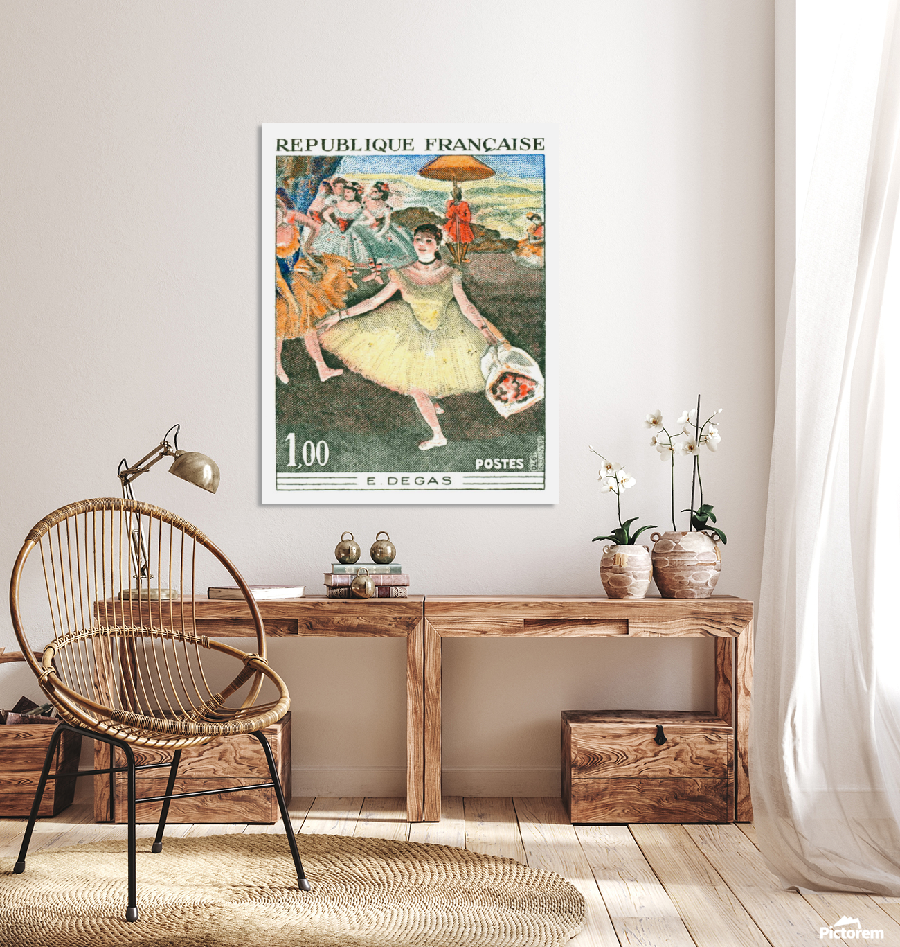 1970 FRANCE EDGAR DEGAS BALLET DANCER POSTAGE STAMP - Stretched Canvas Print