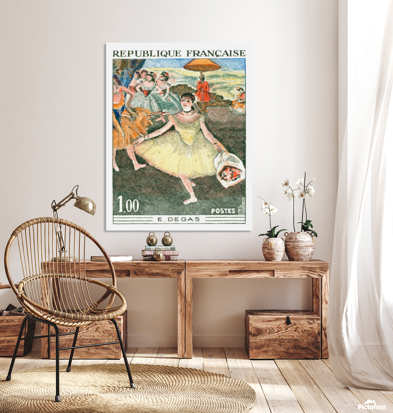 1970 FRANCE EDGAR DEGAS BALLET DANCER POSTAGE STAMP - Stretched Canvas Print