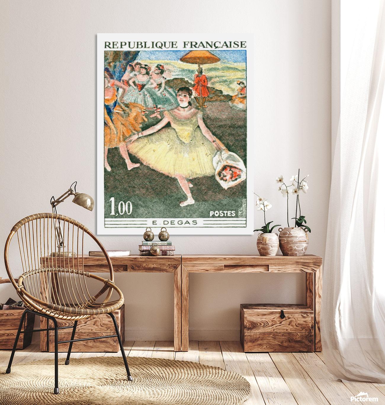1970 FRANCE EDGAR DEGAS BALLET DANCER POSTAGE STAMP - Stretched Canvas Print
