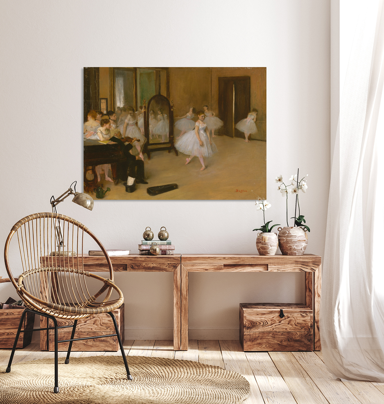 Edgar Degas 1834 1917 - The Dancing Class (1870) - Stretched Canvas Print