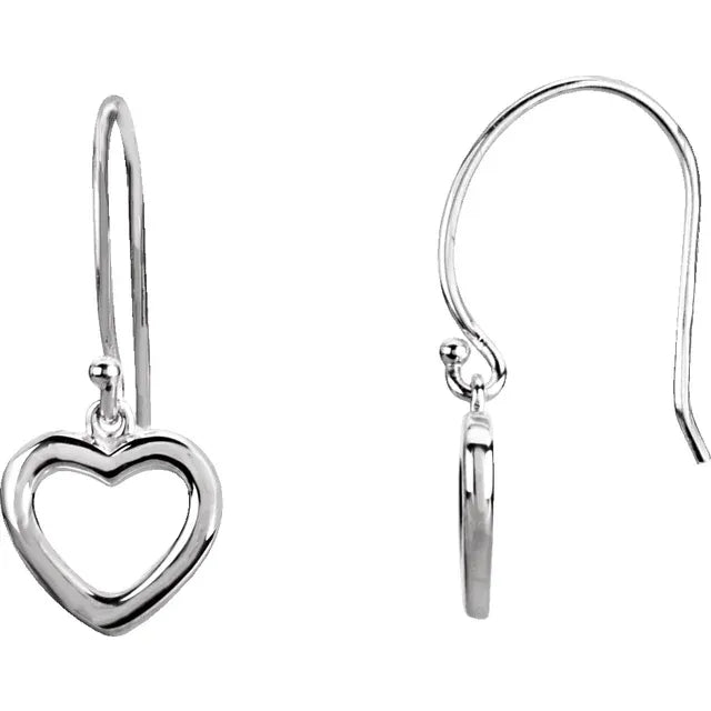 Dangly Heart Earrings 14k Or Sterling Silver