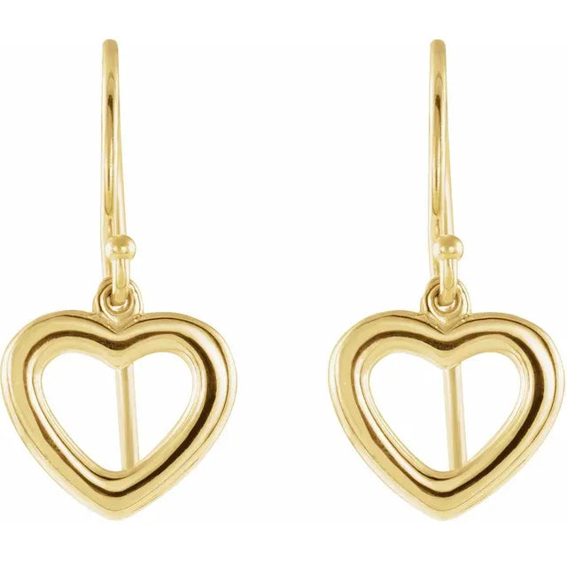 Dangly Heart Earrings 14k Or Sterling Silver