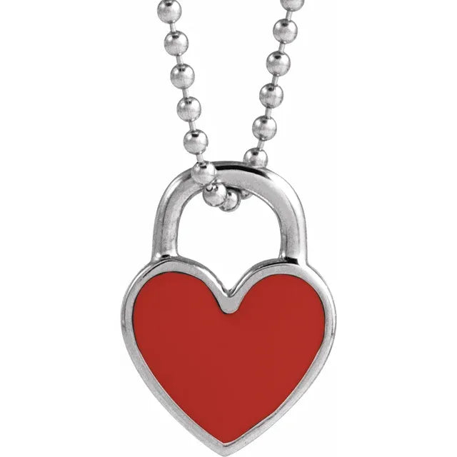 Enamel Heart 18'' Necklace